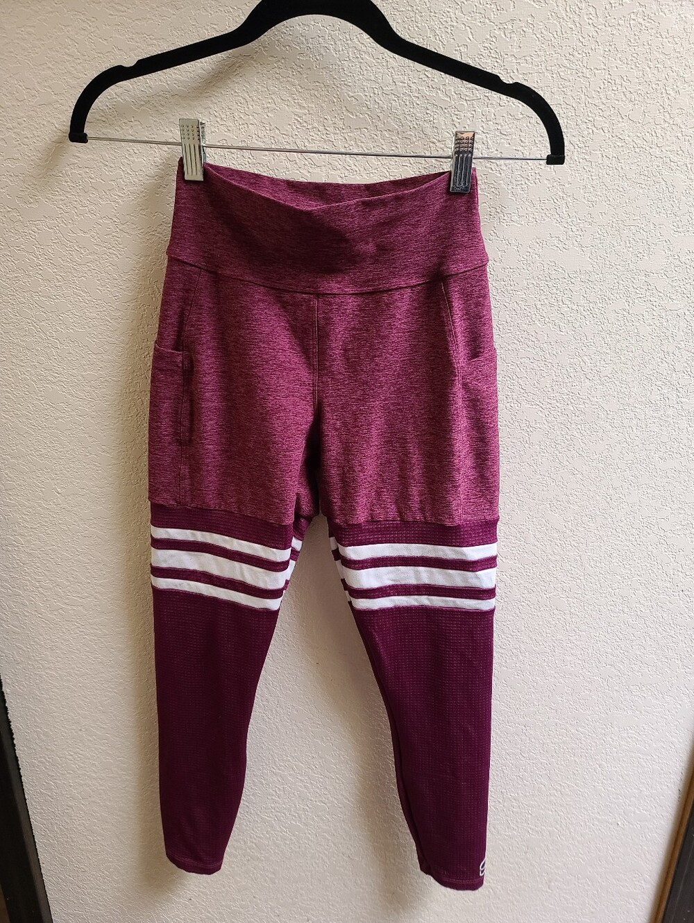 Bombshell Sportswear Pocket Thigh Highs In Burgundy Rose Size Medium